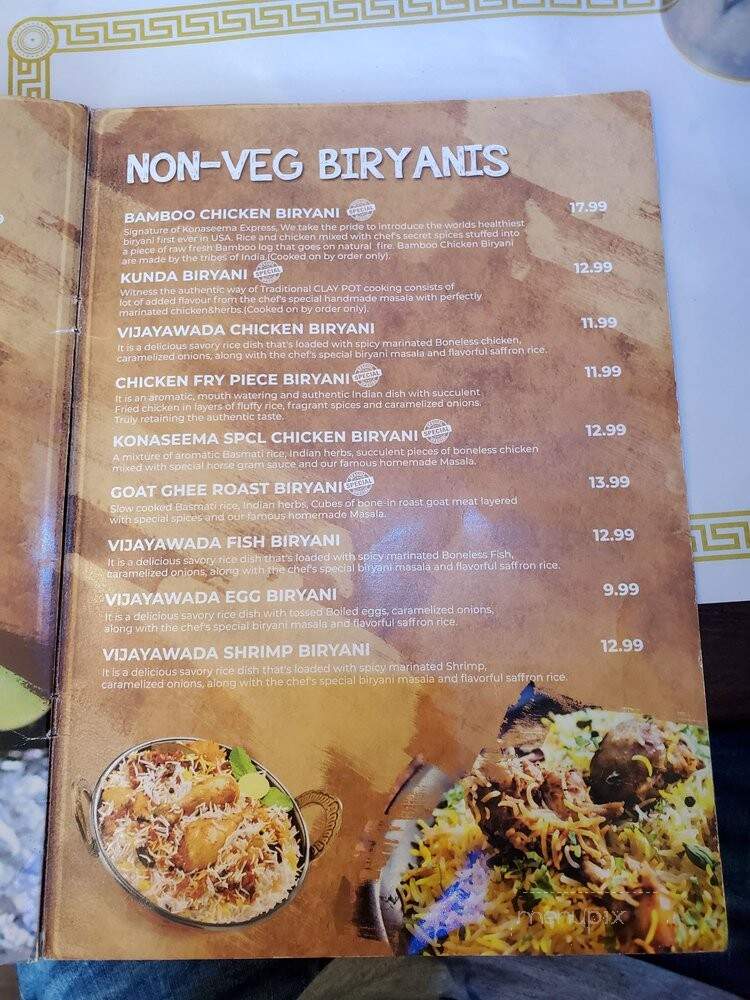 Konaseema Xpress - Milpitas, CA menu_pic