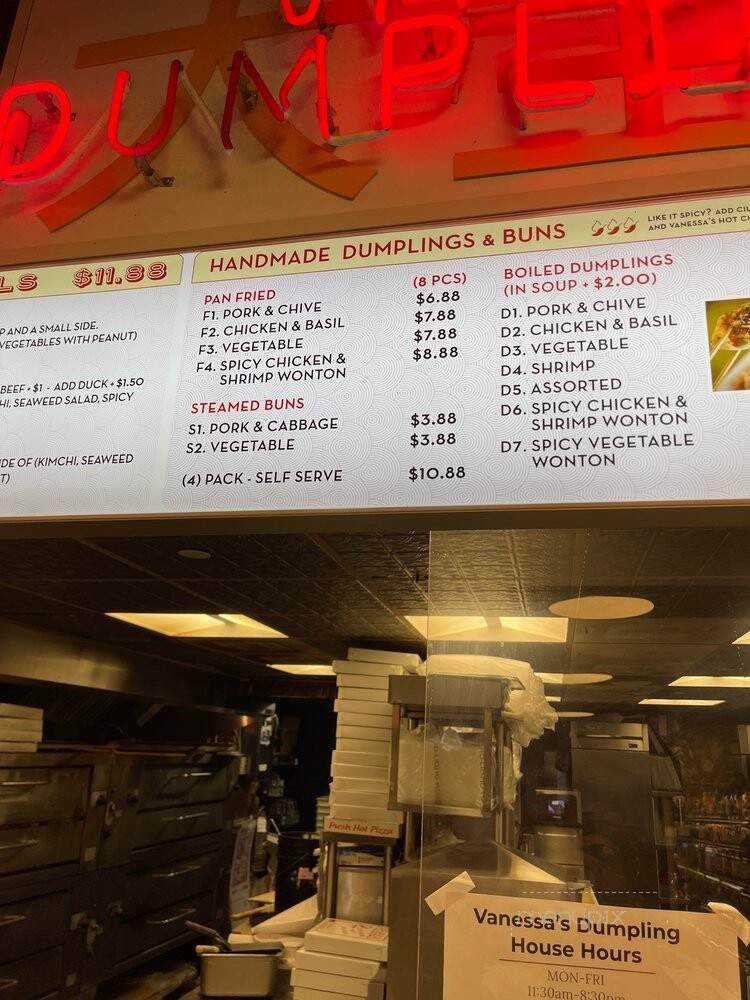 Vanessa's Dumpling House - New York, NY menu_pic
