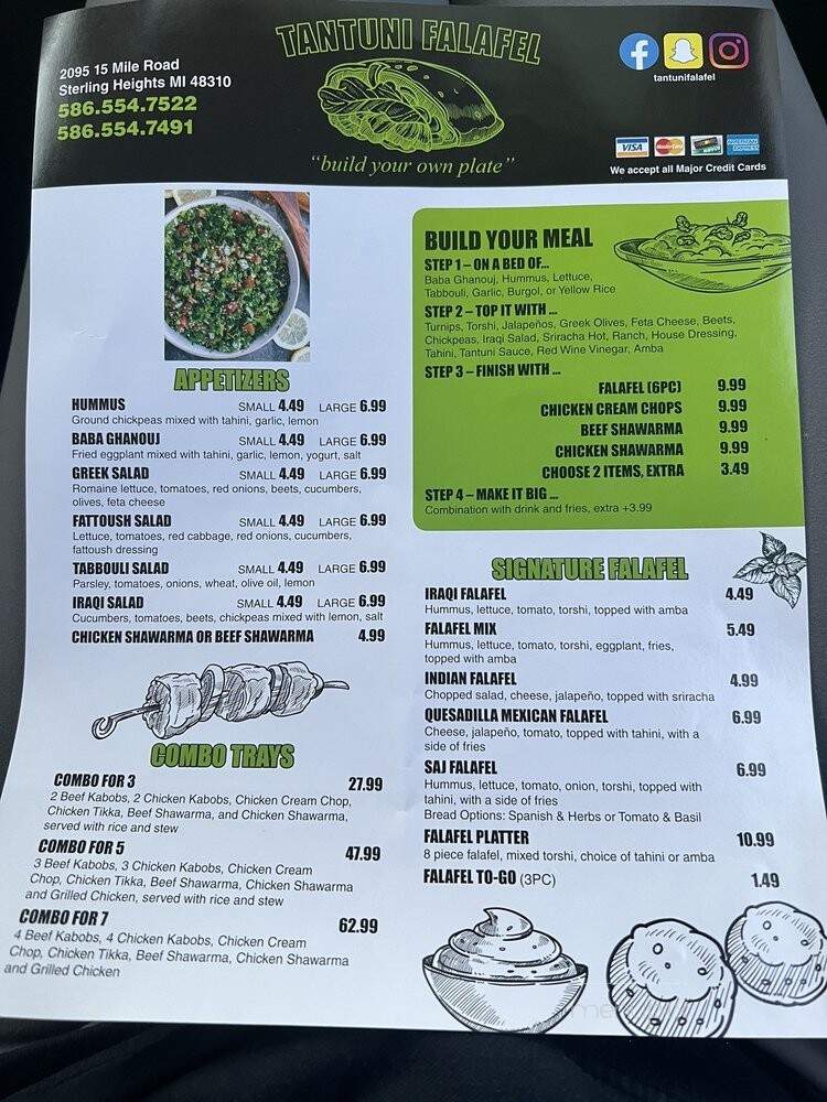 Tantuni Falafel - Sterling Heights, MI menu_pic
