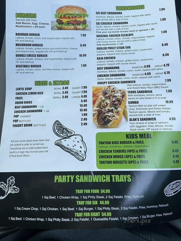 Tantuni Falafel - Sterling Heights, MI menu_pic