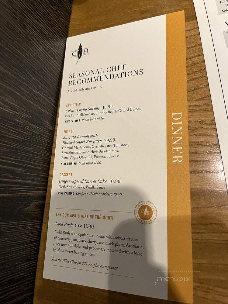 Cooper's Hawk Winery & Restaurant - Orange Village, OH menu_pic
