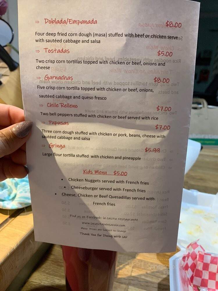 La Casita - Bellview, FL menu_pic