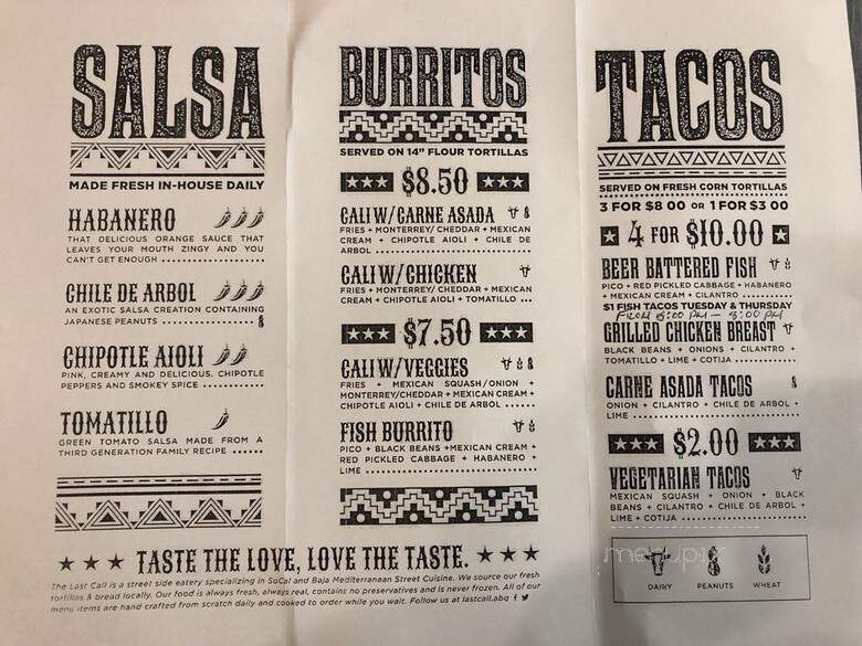 The Last Call - Albuquerque, NM menu_pic