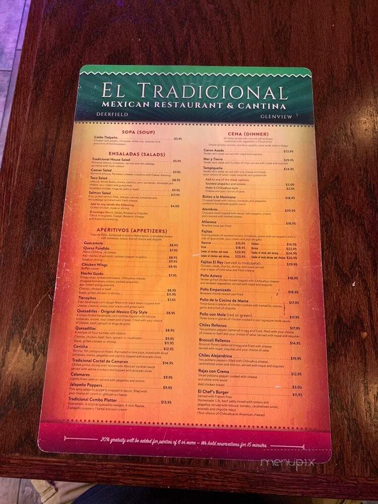 El Tradicional - Glenview, IL menu_pic