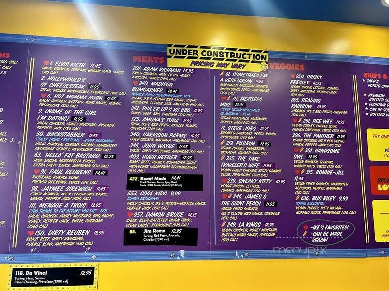 Ike's Love and Sandwiches - Chino, CA menu_pic