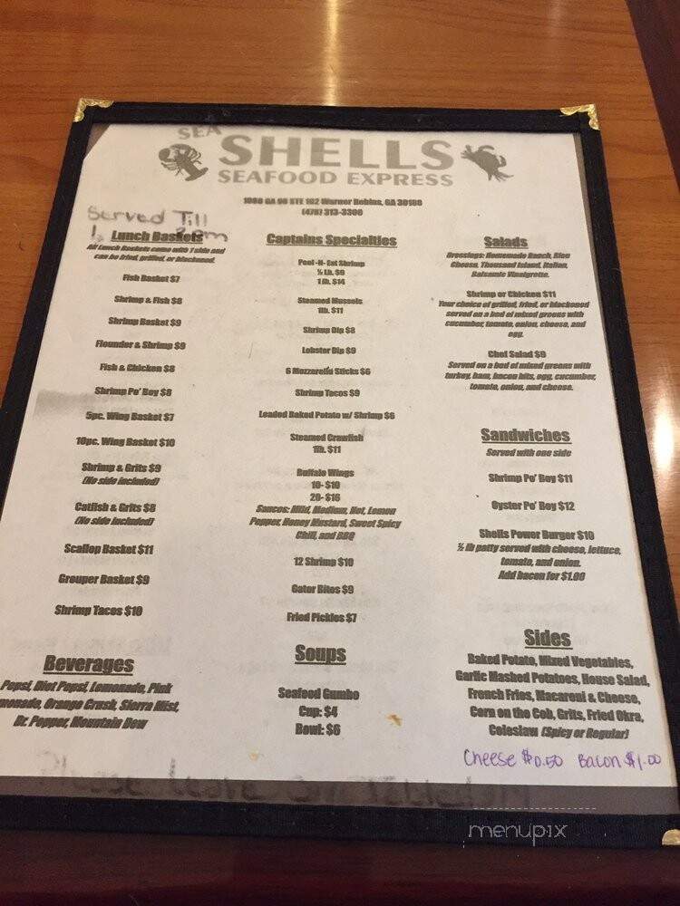 Sea Shells Seafood Express - Warner Robins, GA menu_pic