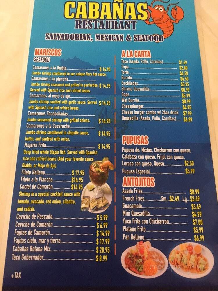 Cabanas Restaurant - Orange Cove, CA menu_pic