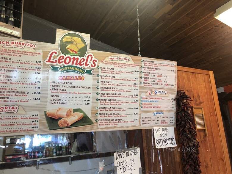 Leonel's Fresh Tamales - Taos, NM menu_pic