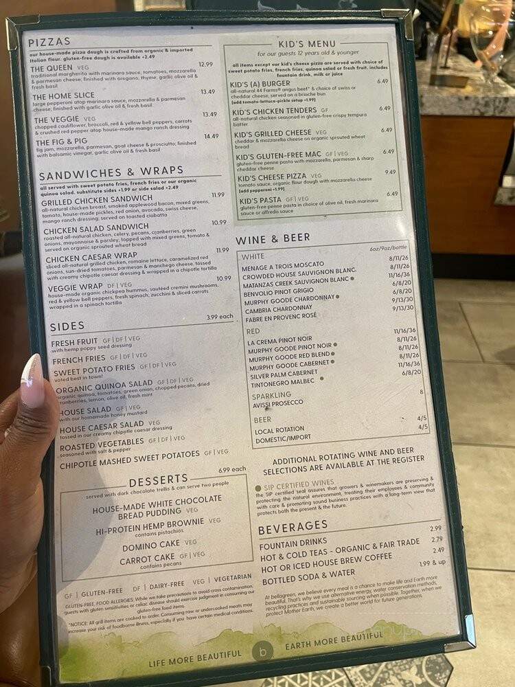 Bellagreen - Dallas, TX menu_pic