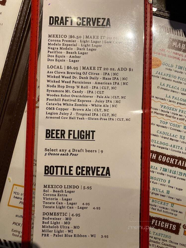 Que Onda Tacos University - Charlotte, NC menu_pic