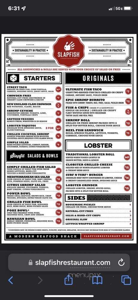 Slapfish - Ashburn, VA menu_pic