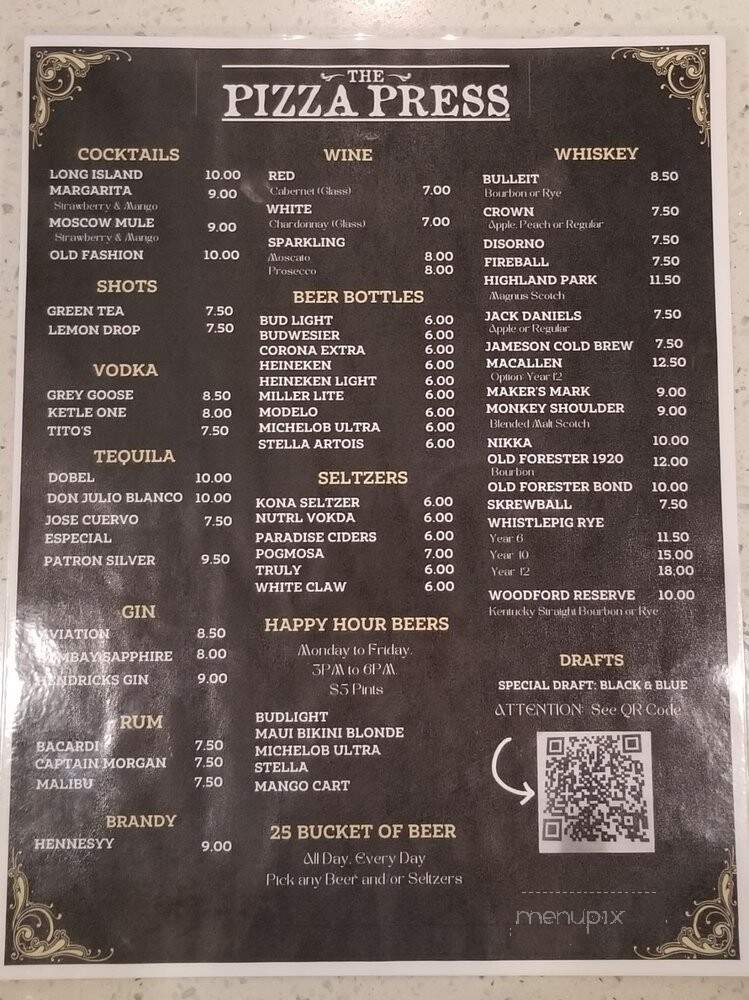 The Pizza Press - Pearl City, HI menu_pic