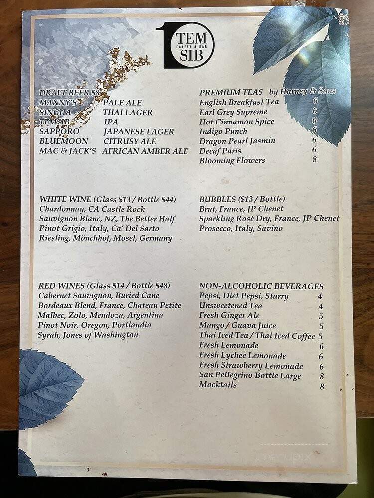 Tem Sib Thai Food Reimagined - Bellevue, WA menu_pic