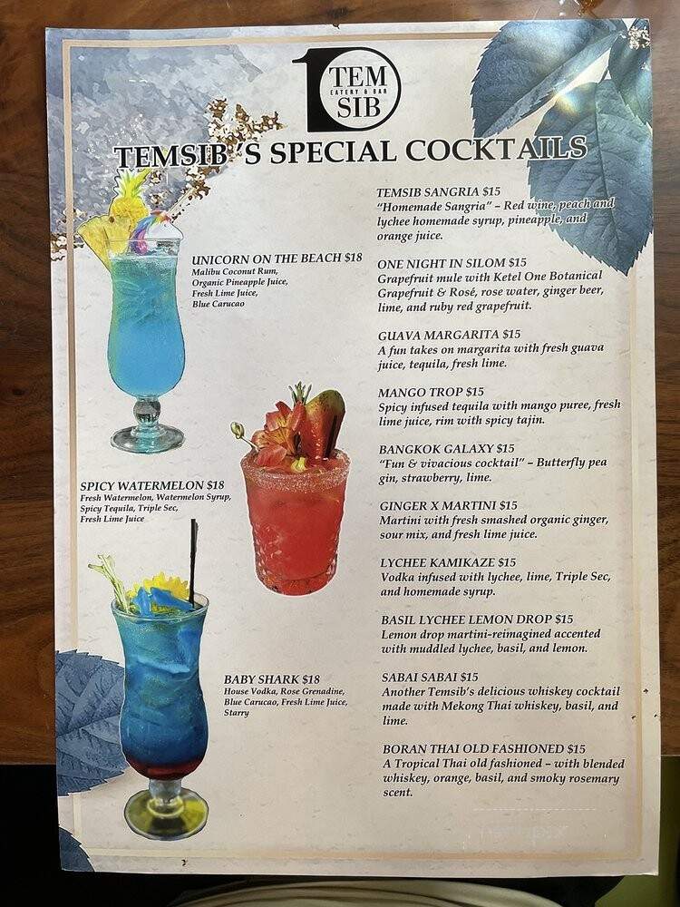 Tem Sib Thai Food Reimagined - Bellevue, WA menu_pic