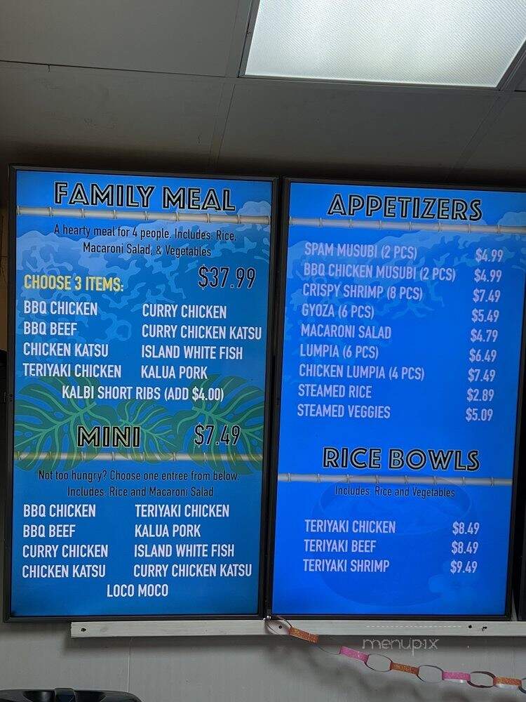 Tasty Hawaiian BBQ - Sacramento, CA menu_pic