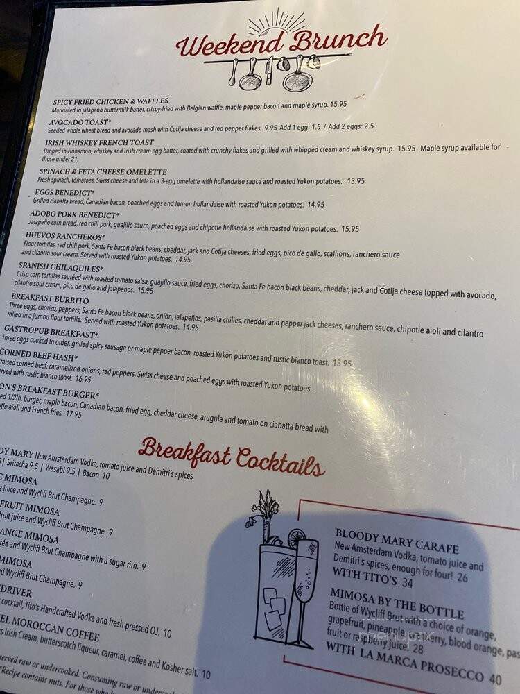 Thirsty Lion Gastropub & Grill - Euless, TX menu_pic