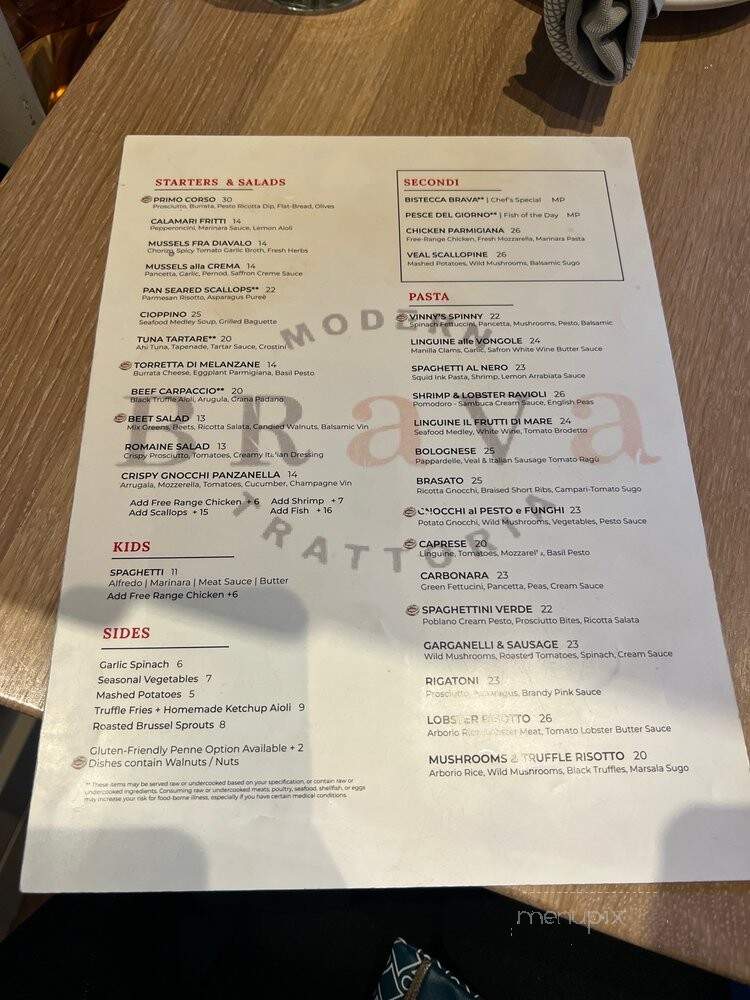 Modern Brava Trattoria - Glenwood Springs, CO menu_pic