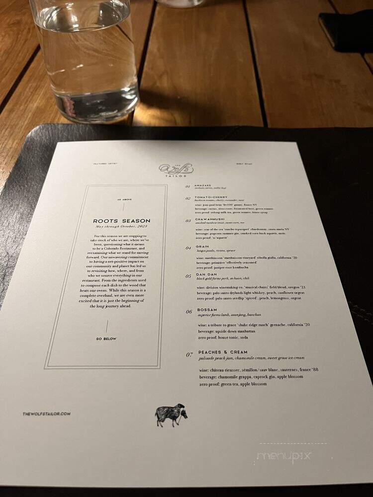 Wolf's Tailor - Denver, CO menu_pic