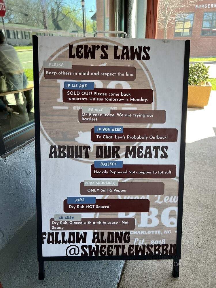 Sweet Lew's BBQ - Charlotte, NC menu_pic