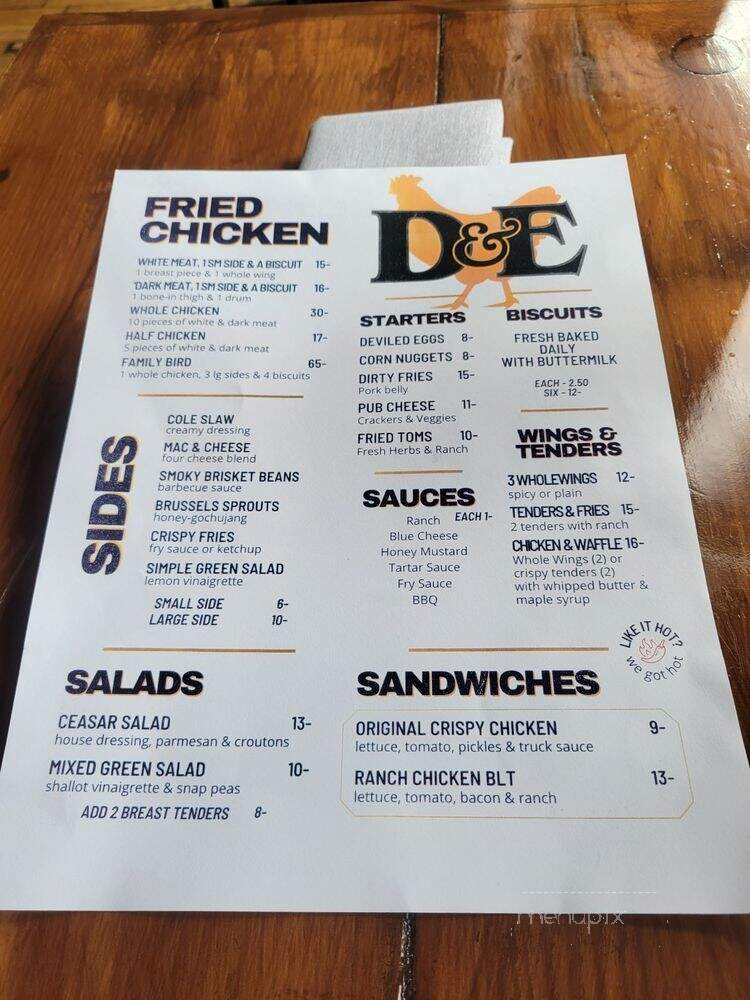Pioneer Square D&E - Seattle, WA menu_pic