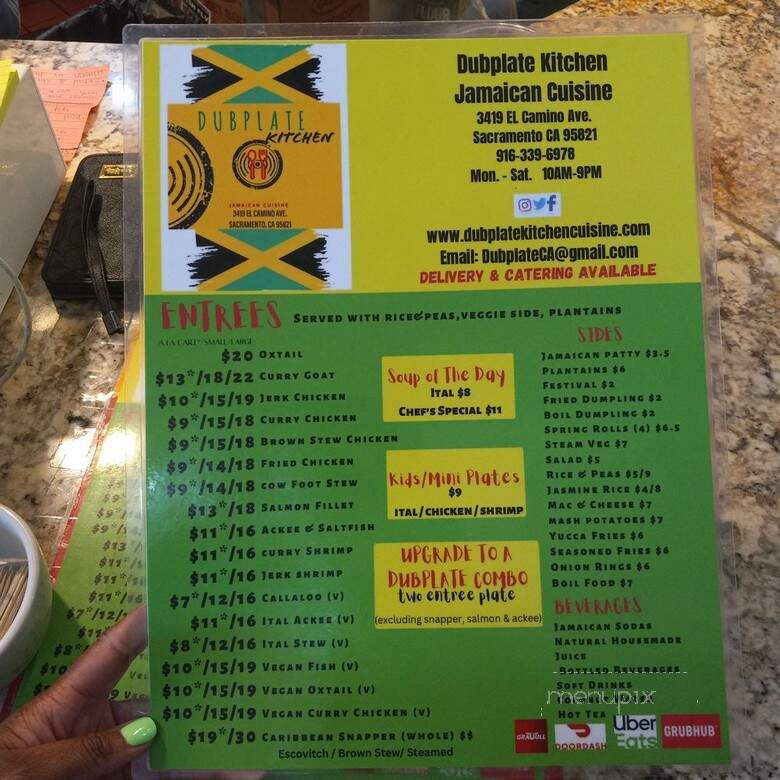Dubplate Kitchen & Jamaican Cuisine - Sacramento, CA menu_pic