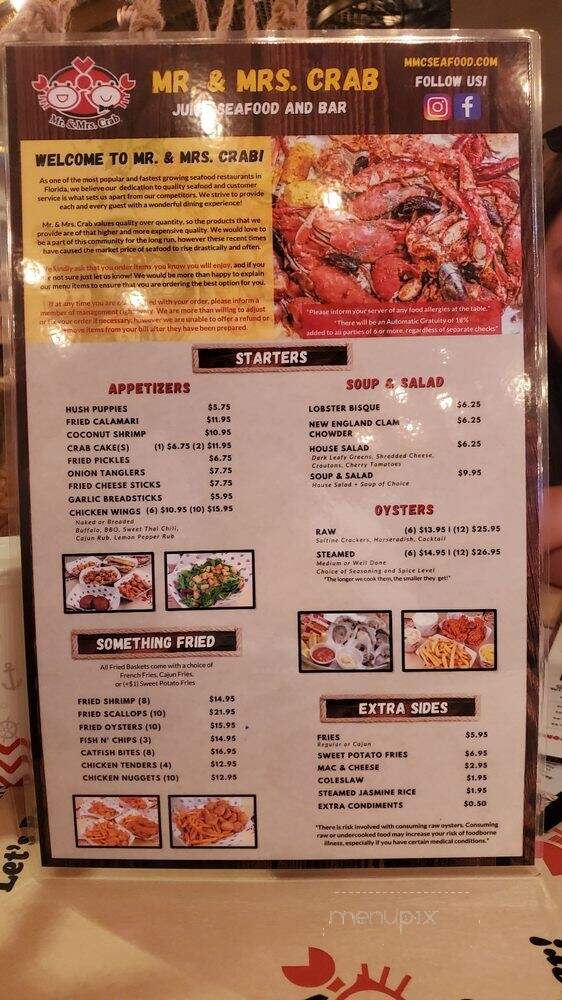Mr and Mrs Crab - Pinellas Park, FL menu_pic