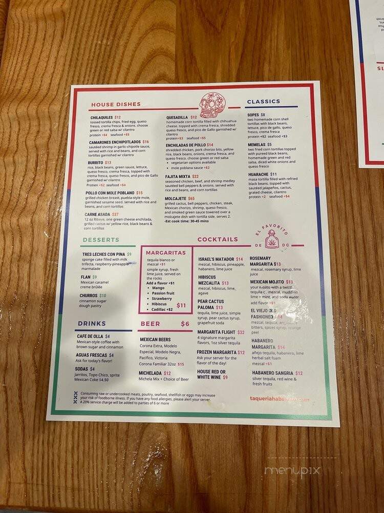 Taqueria Habanero - College Park, MD menu_pic