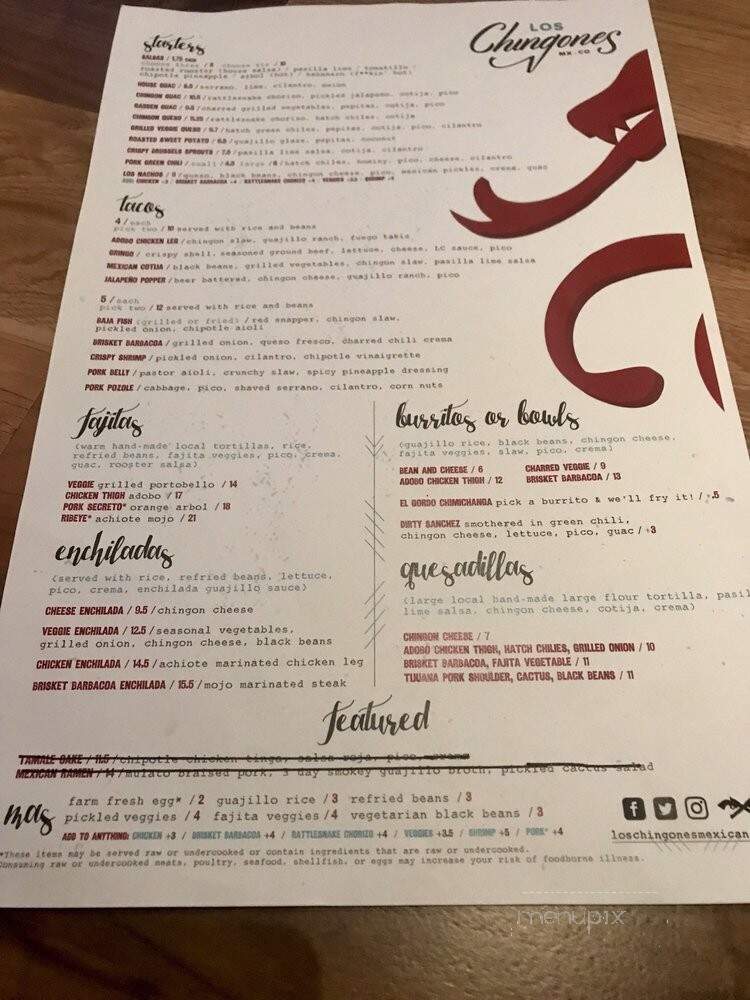 Los Chingones Colorado Mills - Lakewood, CO menu_pic