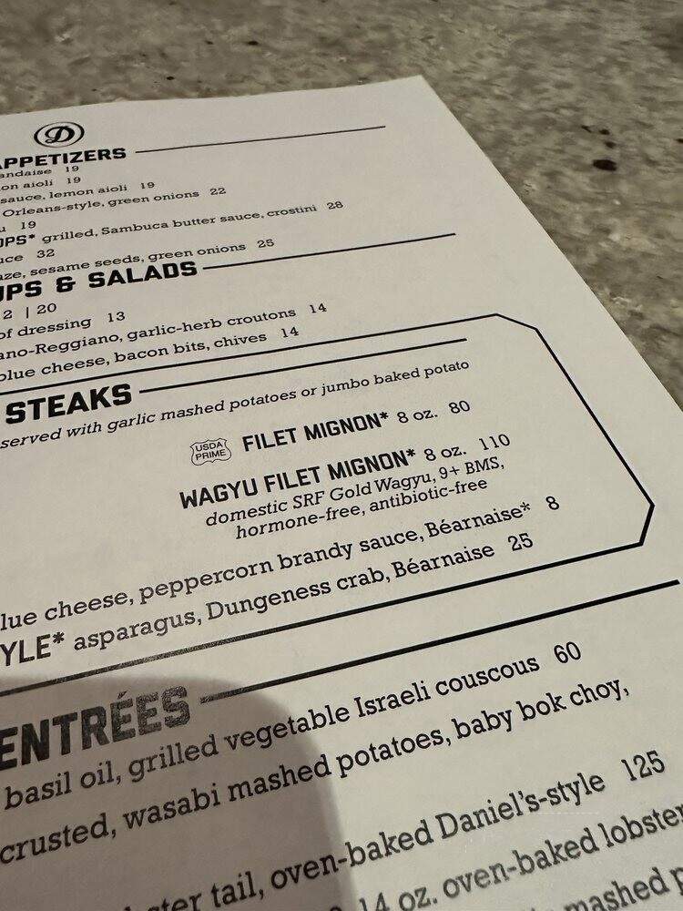 Daniel's Broiler - Seattle, WA menu_pic