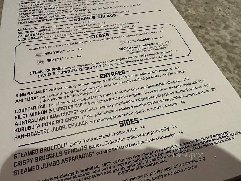 Daniel's Broiler - Seattle, WA menu_pic