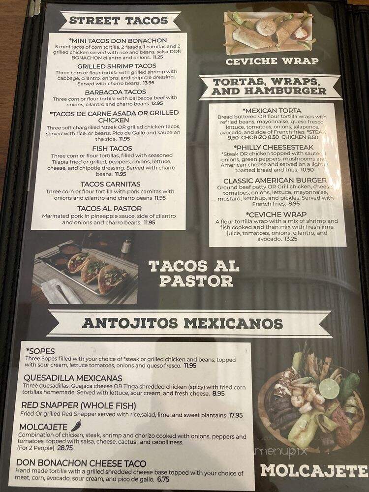 Don Bonachon Mexican Bar & Grill - Suwanee, GA menu_pic