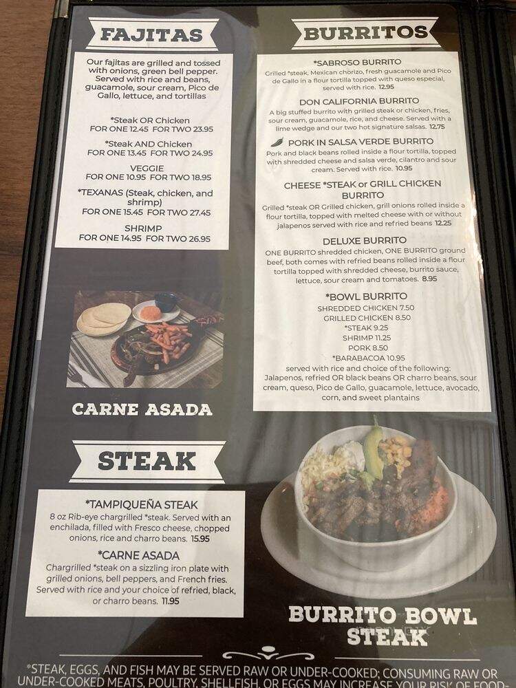 Don Bonachon Mexican Bar & Grill - Suwanee, GA menu_pic