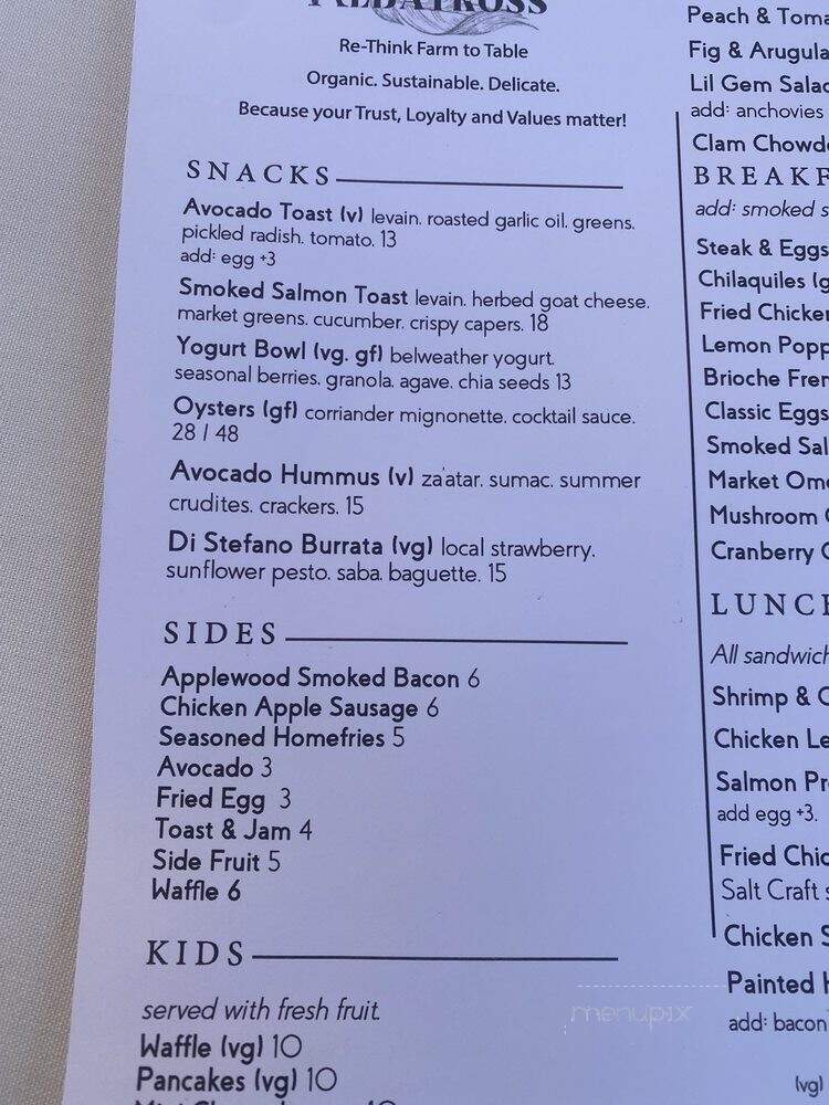Albatross - Danville, CA menu_pic
