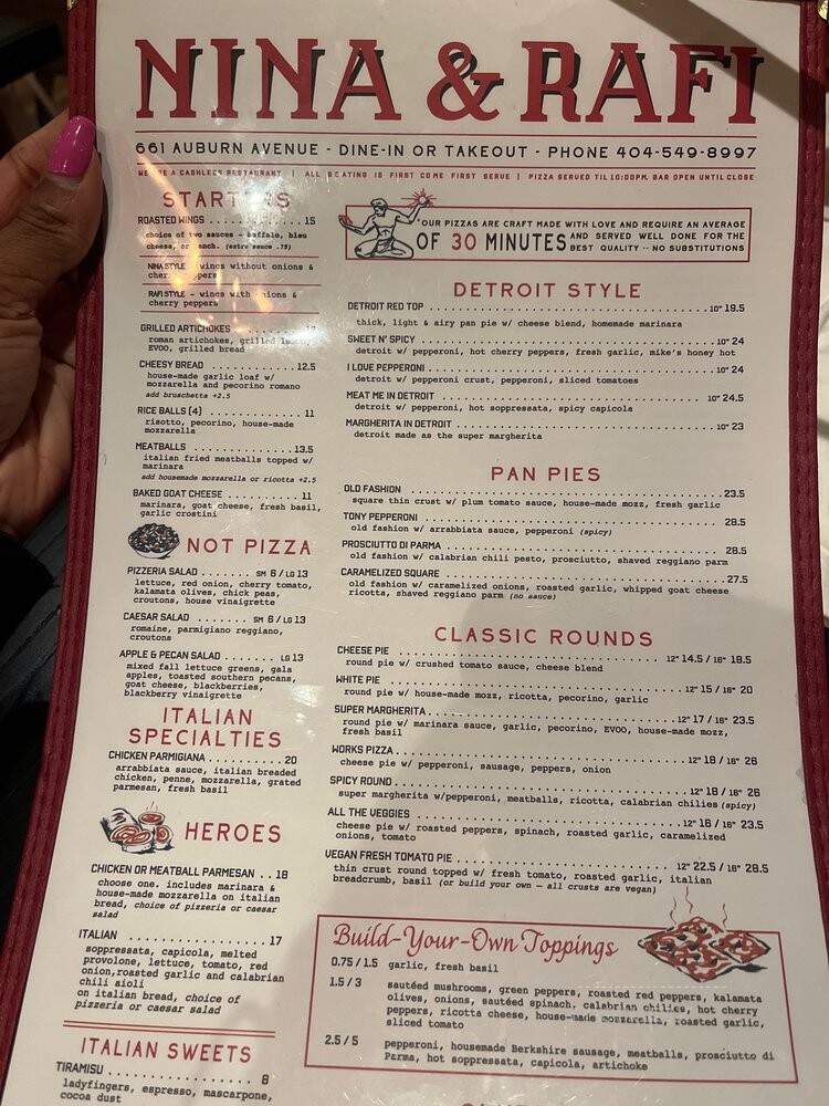 Nina & Rafi - Atlanta, GA menu_pic