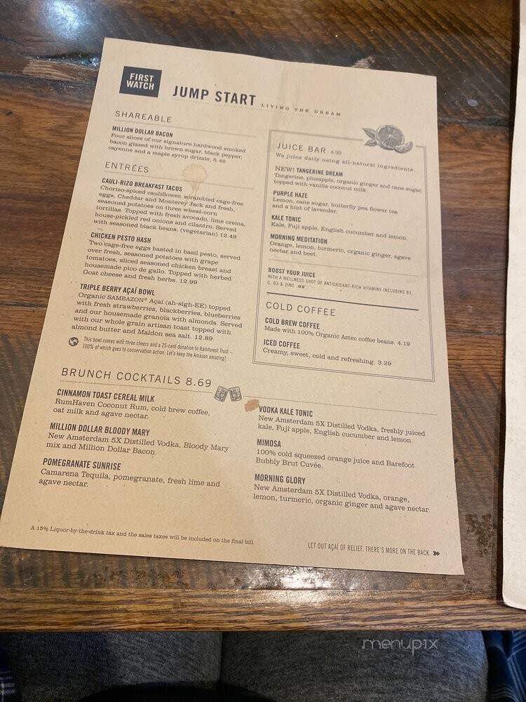 First Watch - Chattanooga, TN menu_pic