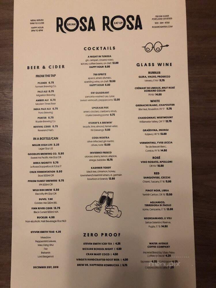 Rosa Rosa - Portland, OR menu_pic