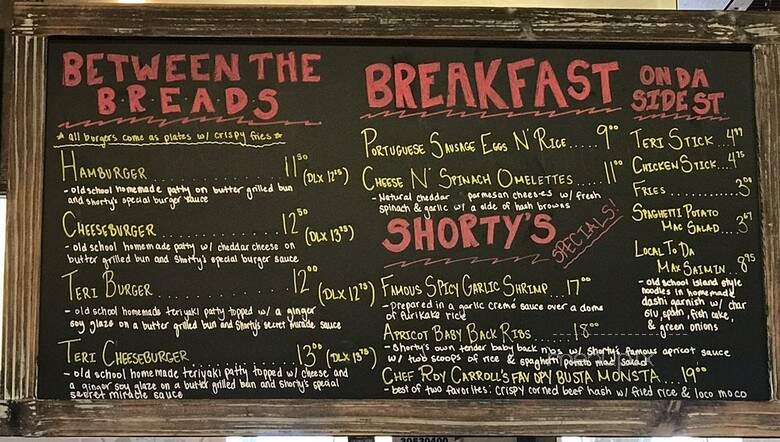Shorty's Island Cafe - Honolulu, HI menu_pic