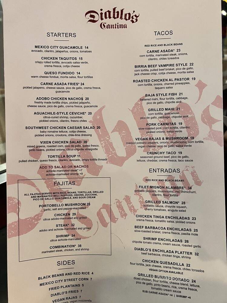 Diablo's Cantina - Las Vegas, NV menu_pic