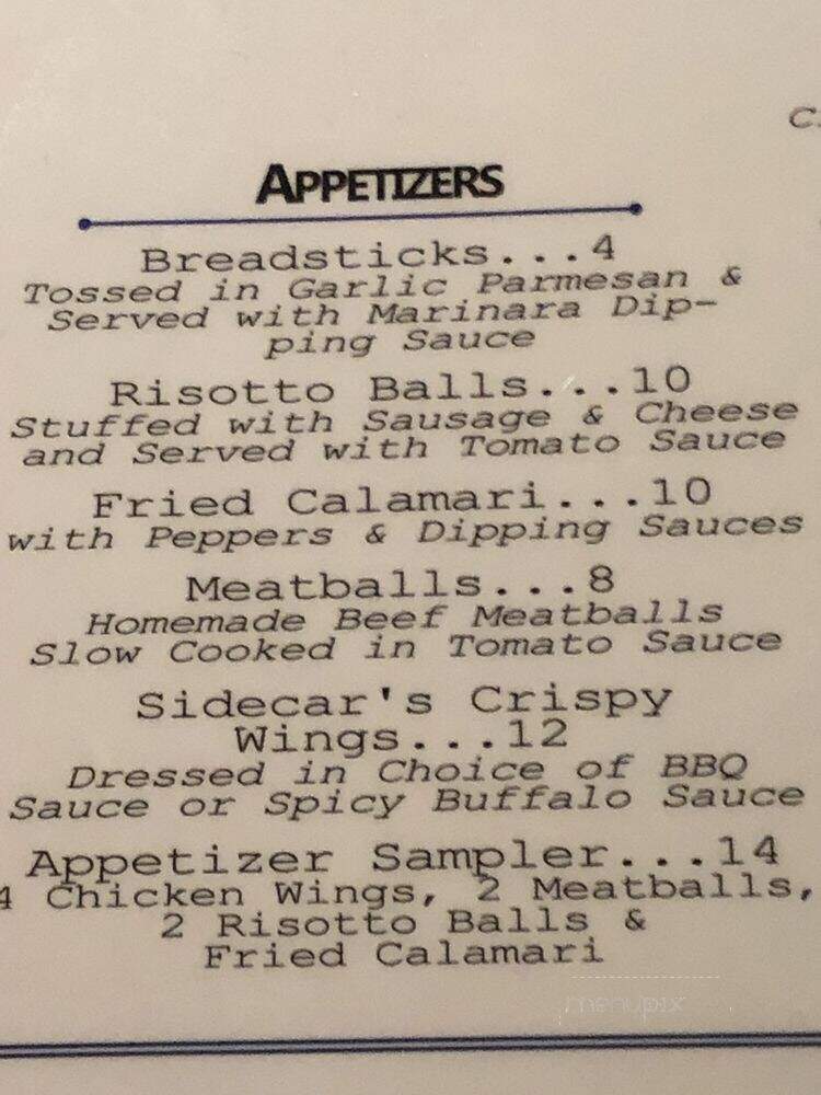 Sidecar Tavern - Grapevine, TX menu_pic