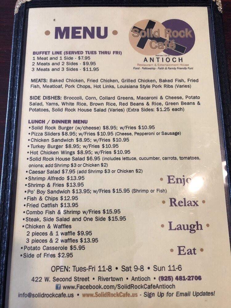 Solid Rock Cafe - Antioch, CA menu_pic
