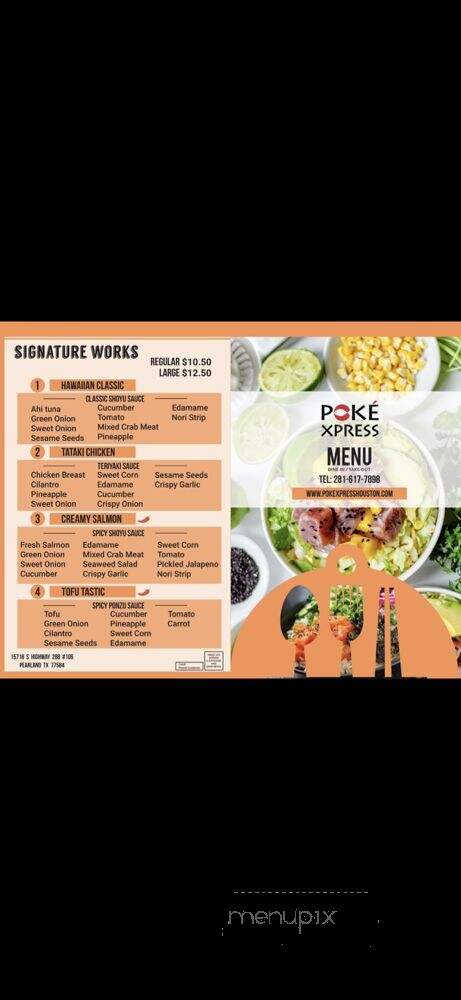 Poke Xpress - Pearland, TX menu_pic