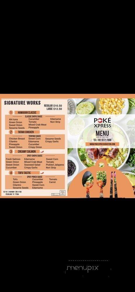 Poke Xpress - Pearland, TX menu_pic