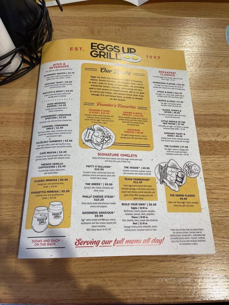 Eggs Up Grill - Columbia, SC menu_pic