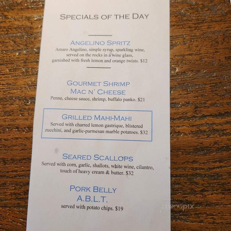Water's Edge - Ventura, CA menu_pic