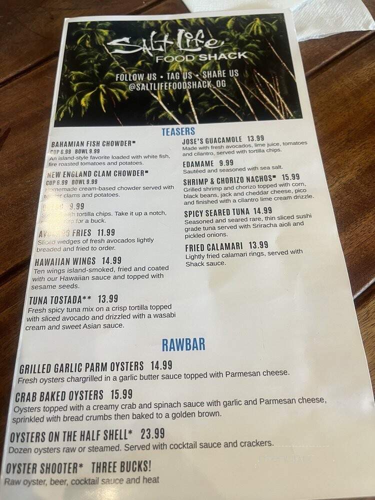 Salt Life Food Shack-Fernandina Beach - Fernandina Beach, FL menu_pic