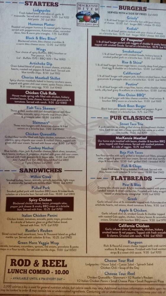 MacKenzie River Pizza, Grill & Pub - West Fargo, ND menu_pic
