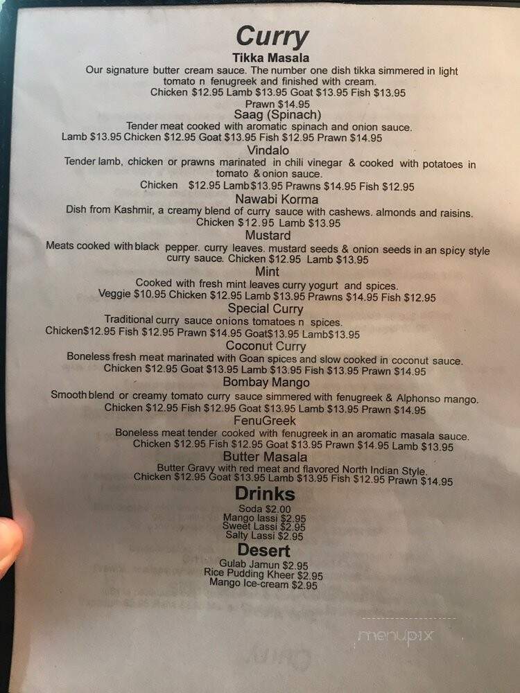 Tasty India - Oak Harbor, WA menu_pic