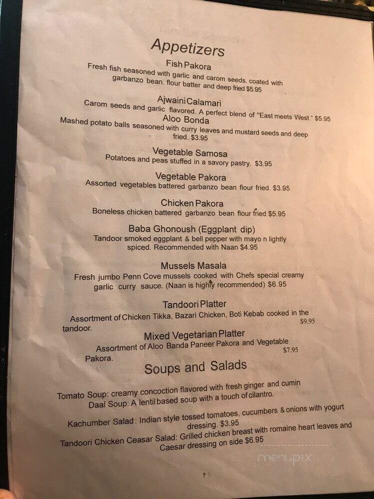Tasty India - Oak Harbor, WA menu_pic