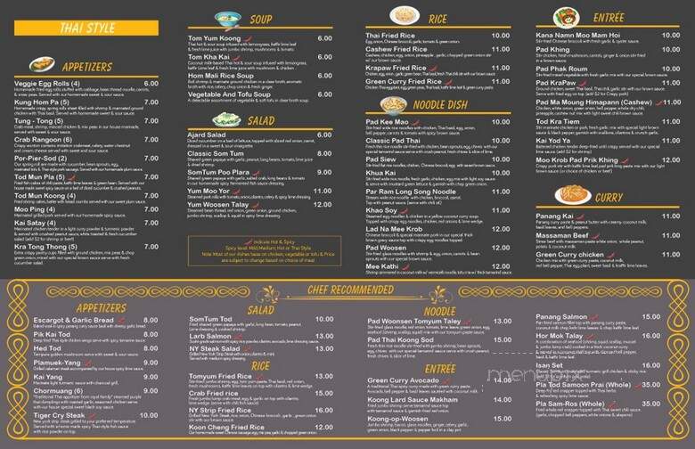 Hom Mali Thai and Sushi on North Ave - Chicago, IL menu_pic