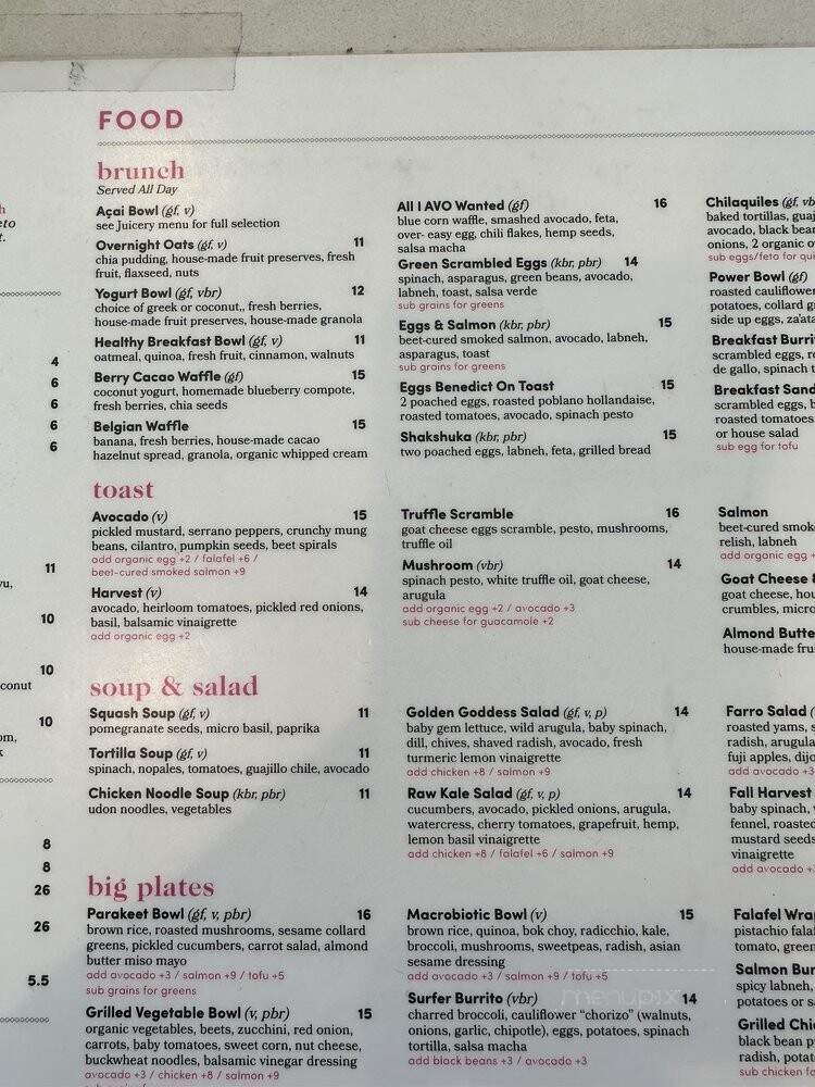 Parakeet Cafe Little Italy - San Diego, CA menu_pic
